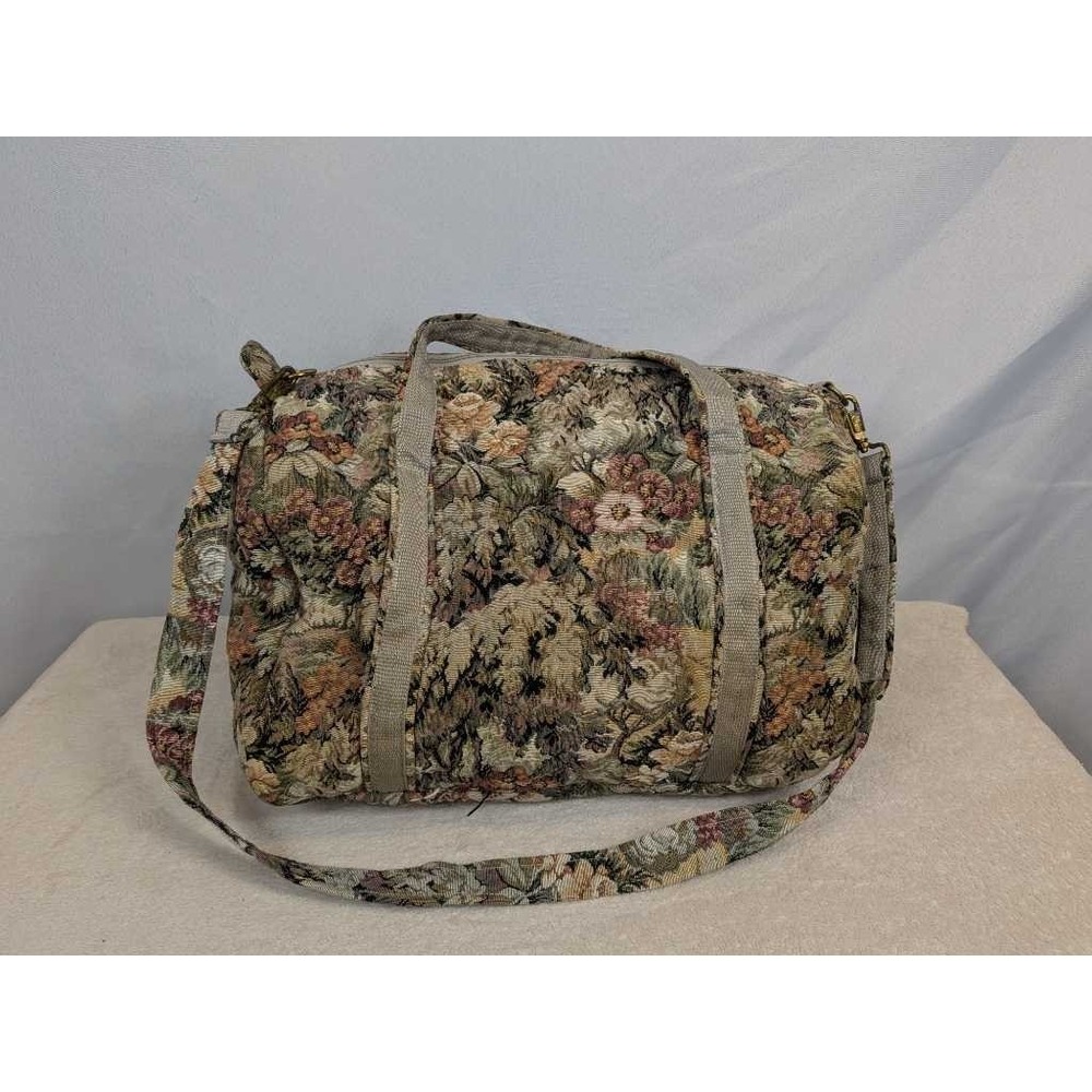 Vintage Floral Tapestry Duffle Bag Weekend Travel‎ Carry-On Bag